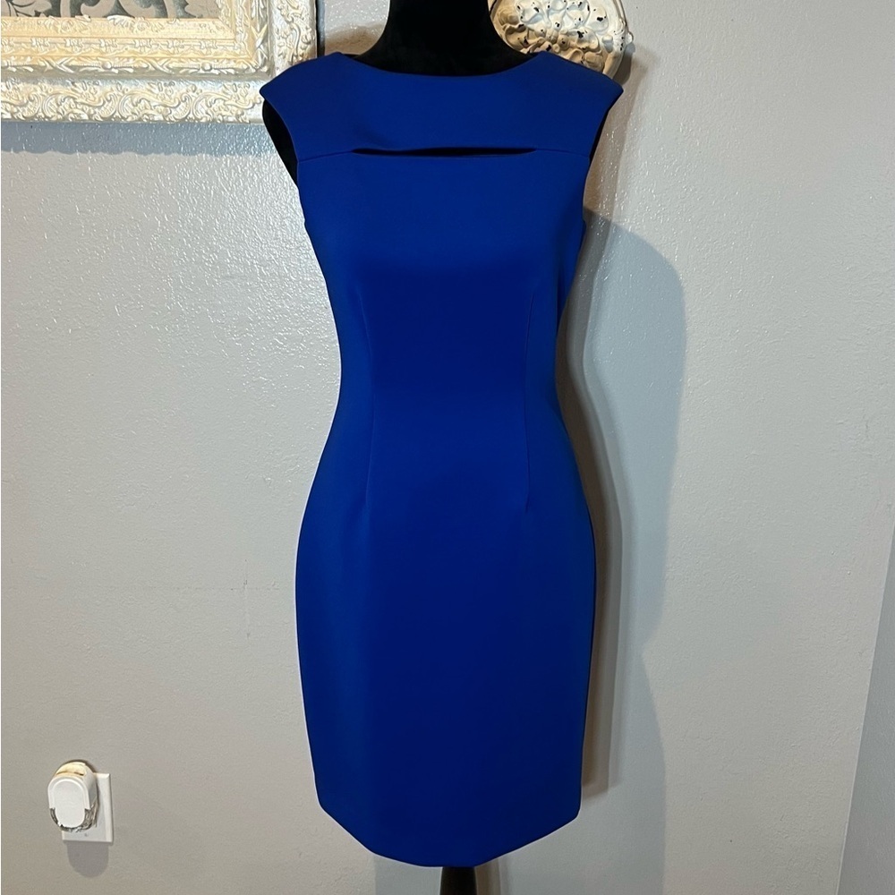 Calvin Klein Blue Sleeveless Shift Dress - Picture 2 of 12